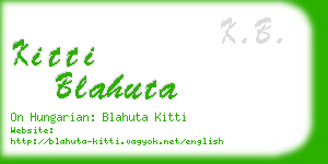kitti blahuta business card